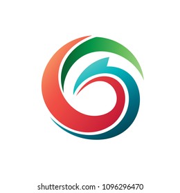 Arrow Waves in Circle Abstract, Letter G Initial Icon Logo Template