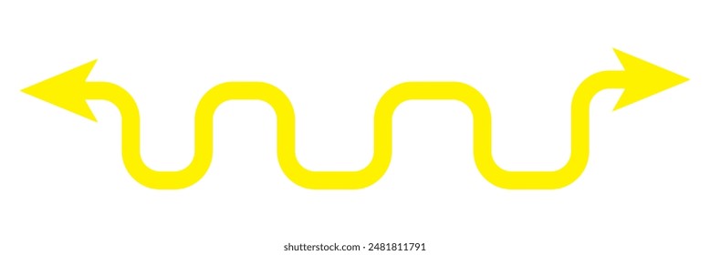 Arrow wavy black vector icon. Simple black arrow vector. Pointer to the right vector arrow isolated on white background. Vector illustration. EPS 10
