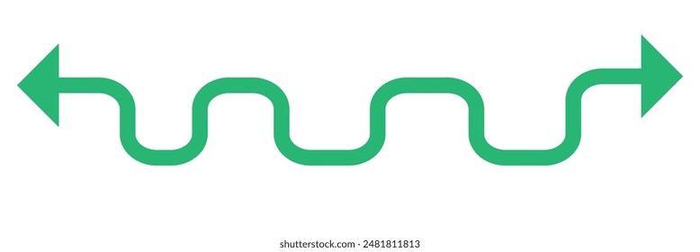 Arrow wavy black vector icon. Simple black arrow vector. Pointer to the right vector arrow isolated on white background. Vector illustration. EPS 10