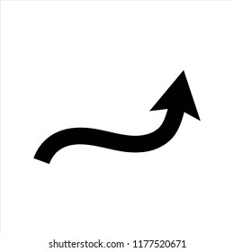 arrow wavy. isolated icon object.