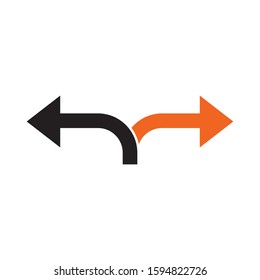 Arrow way path icon logo design inspiration vector template