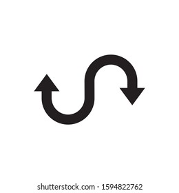 Arrow way path icon logo design inspiration vector template