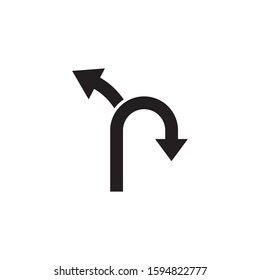Arrow way path icon logo design inspiration vector template