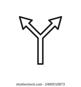Arrow way path icon logo design , flat liner illustration on white background..eps