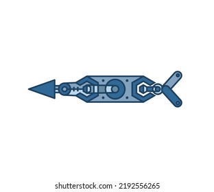 arma de flecha en ilustración de vector de fondo blanco