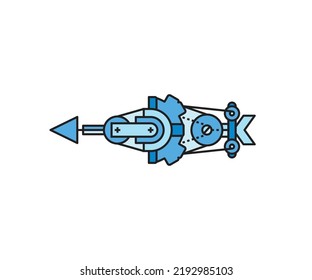 arma de flecha en ilustración de vector de fondo blanco