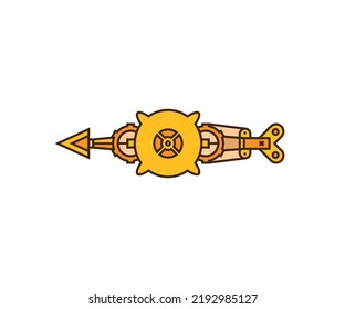 arma de flecha en ilustración de vector de fondo blanco