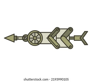 arma de flecha en ilustración de vector de fondo blanco