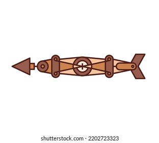 arma de flecha en ilustración de vector de fondo blanco