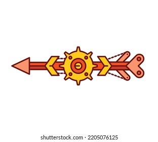 arma de flecha en ilustración de vector de fondo blanco