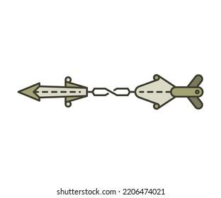 arma de flecha en ilustración de vector de fondo blanco