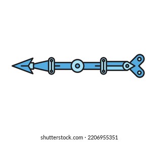 arma de flecha en ilustración de vector de fondo blanco