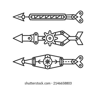 arrow  weapon steampunk vector illustration