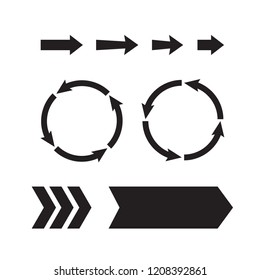 Arrow web icons. Next page navigation buttons. Interface arrow and circular