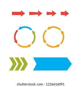 Arrow web icons. Next page navigation buttons. Interface arrow and circular