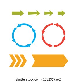 Arrow web icons. Next page navigation buttons. Interface arrow and circular