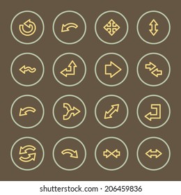 Arrow web icons set, coffee series