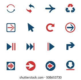 arrow web icons for user interface design