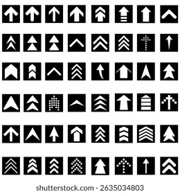 Webvektorsymbol mit Pfeil nach oben. Sammlung von Bildlaufillustrationszeichen. Fahrtrichtungssymbol oder Logo. Sammlung von linearen Pfeilsymbolen.