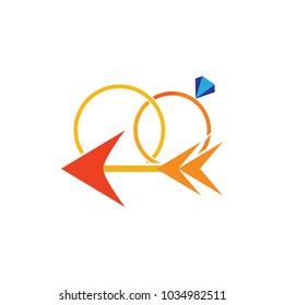 Arrow Wedding Logo Icon Design
