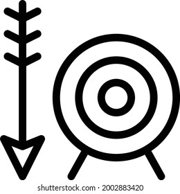 flecha con fondo blanco. flecha es un descubrimiento de cosas antiguas de lugares pehistóricos.icono de línea delgada.