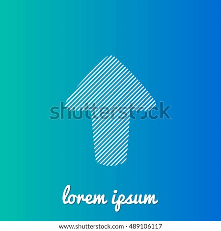 Up Arrow White stroke fill with blue & green gradient background Icon / Logo Design