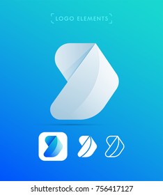 Arrow wing origami logo design collection. Vector abstract material design, flat, line-art style