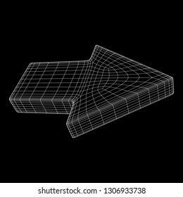 Arrow wireframe low poly mesh vector illustration