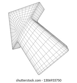 Arrow wireframe low poly mesh vector illustration