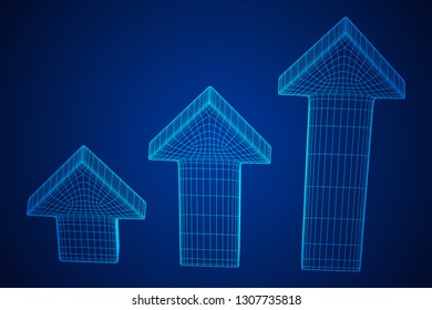 Arrow wireframe low poly mesh vector illustration