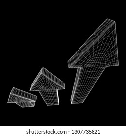 Arrow wireframe low poly mesh vector illustration
