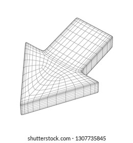 Arrow wireframe low poly mesh vector illustration