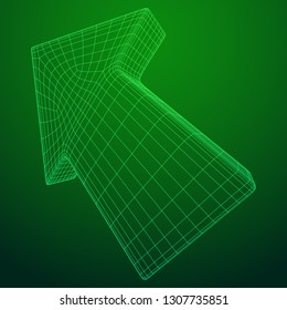 Arrow wireframe low poly mesh vector illustration