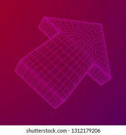 Arrow wireframe low poly mesh vector illustration