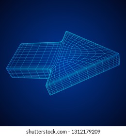 Arrow wireframe low poly mesh vector illustration