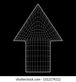 Arrow wireframe low poly mesh vector illustration