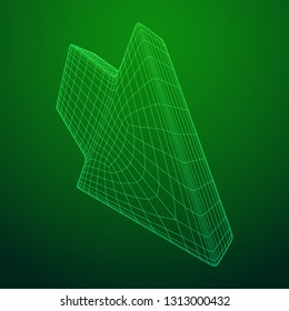 Arrow wireframe low poly mesh vector illustration