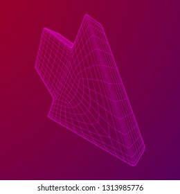 Arrow wireframe low poly mesh vector illustration