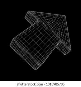 Arrow wireframe low poly mesh vector illustration