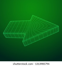 Arrow wireframe low poly mesh vector illustration