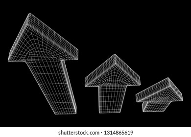 Arrow wireframe low poly mesh vector illustration