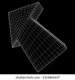 Arrow wireframe low poly mesh vector illustration