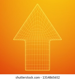 Arrow wireframe low poly mesh vector illustration