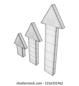 Arrow wireframe low poly mesh vector illustration