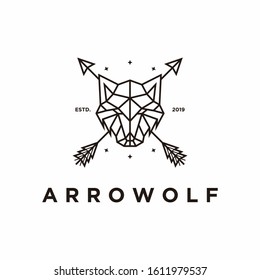 Arrow Wolf logo design vector EPS10