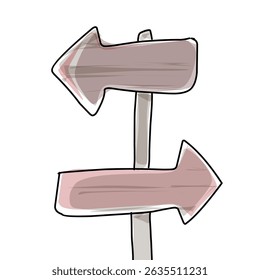 arrow wooden sign board illustration design. stock vector.eps
