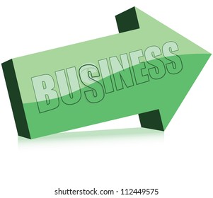Arrow with the word damaged business. Vector illustration.