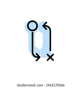 Arrow, wrong with color shadow vector icon in arrows set