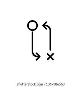 arrow, wrong icon. Simple thin line, outline vector of Arrows icons for UI and UX, website or mobile application