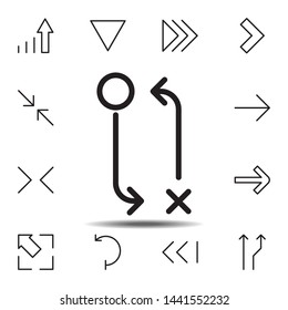 arrow, wrong icon. Simple thin line, outline vector element of Arrow icons set for UI and UX, website or mobile application